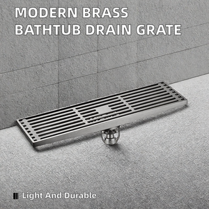 Desagüe de ducha rectangular de latón de ranura larga, cubierta moderna para desagüe de baño y lavadero - Product Image 2