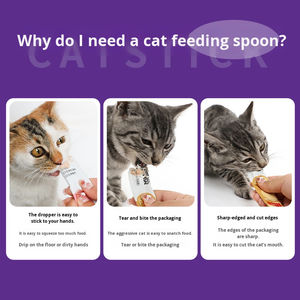Adorable Cuillère Distributrice Automatique de Friandises pour Chat, Élégante, Durable, Étanche, Motif Uni, Distributeur de Nourriture pour Animaux en Plastique, Emballage Sac OPP, pour Chat - Product Image 3