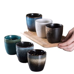 ชุดแก้วกาแฟชาเคลือบสไตล์ญี่ปุ่น Japandi พร้อมกล่องของขวัญ ขนาด 150 มล. แก้วเอสเพรสโซ่ลายเครื่องปั้นดินเผาวินเทจ สำหรับธุรกิจ - Product Image 3