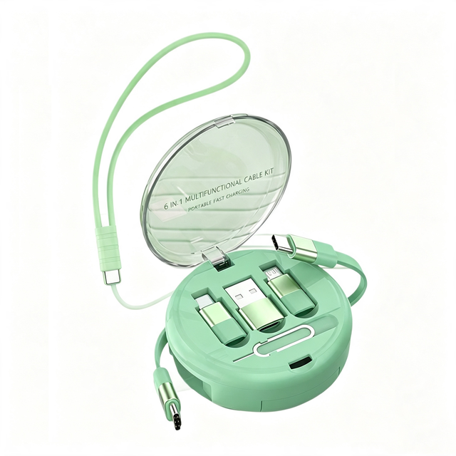 Wholesale 2026 60W PD Fast Charging USB3.0 6 1 Retractable Pure Copper Data Cable Kit 4 Speed Adjustable Multi Functional