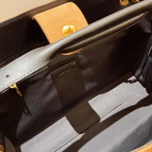 Bolso Tote Acolchado de Lujo Inspirado en Diseñadores, Bolso de Hombro de Lona y Cuero Bicolor con Cadena para Mujer, Venta al por Mayor - Product Image 5