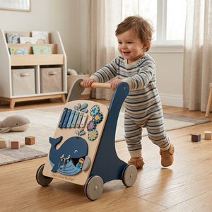Andador de Madera con Diseño de Ballena Jonah, Juguete Educativo Montessori para Bebés y Niños Pequeños, Regalo - Product Image 2