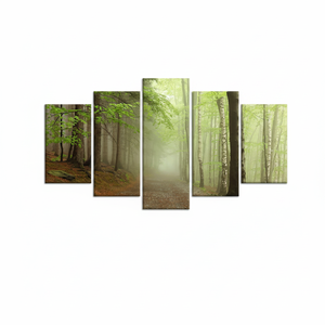 Printed <b>Canvas</b> Artwork: Tempered Glass Forest <b>Wall</b> Decor,SET OF 5 MIX <b>CANVAS</b> - Product Image 2