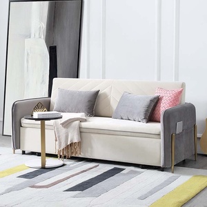 Gemütliches Modernes Stoff-Schlafsofa Luxuriöses Freizeit-Klappsofa mit Bettfunktion Ausziehbar für Kleine Räume Wohnzimmer - Product Image 2