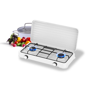 Xách tay 2-<span class=keywords><strong>burner</strong></span> bếp gas bếp đôi Tabletop đung gang chất liệu cho hộ gia đình và ngoài trời cắm trại LP gas loại - Product Image 2