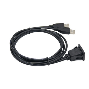 Cable de panel USB 2.0 de doble puerto con carcasa cuadrada de ABS y clip para automóviles, embarcaciones y salpicaderos de vehículos, cable de extensión de datos - Product Image 3
