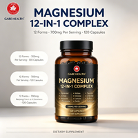 Magnésium Complexe 12-en-1 Marque Blanche OEM 700mg 12 Formes (Glycinate, Citrate, Malate, L-Thréonate) 120 Gélules pour Sommeil et Muscles Personnalisé