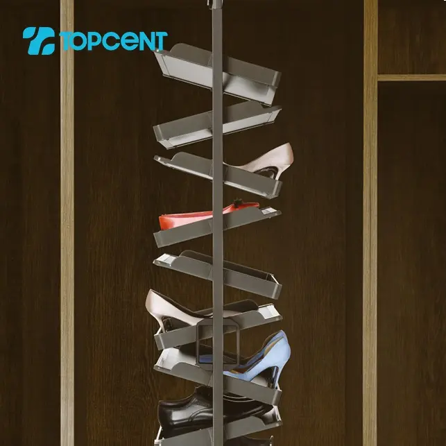 Shoe Rack Wardrobe Topcent Modern Wardrobe Accessories 360 Degree Revolving Large Storage Capacity Metal Shoe Rack