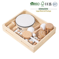 Montessori Toys Orff Percussion Instrument 8-piece Set Solid Wood Maracas Baby Rattles for Kids Educational Music Toys
