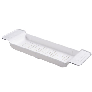 Multifunctional Kitchen Sink Dish Storage Drying Rack Expandable Plastic Bath Tub Organizer Shelf Bathtub Caddy Tray