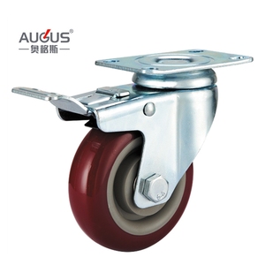 Mittelgroße Lenkrollen 3/4/5 Zoll PU/PVC mit Eisenplatte für Möbel und Transportwagen - Product Image 5