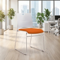 Chaise de bureau visiteur moderne en maille, empilable, sans accoudoirs, avec base en métal à patins, pour salle d'attente scolaire et salle de formation, mobilier de direction
