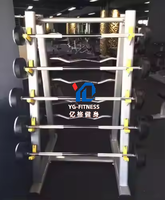 Barres droites et courbes en caoutchouc pour salle de sport commerciale, ensembles de barres de musculation fixes de petite taille et supports – Vente en gros