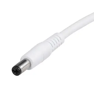 DC Power Male5.5*2.1 One End Open Cable White 2464-20AWG,Length :0.23M