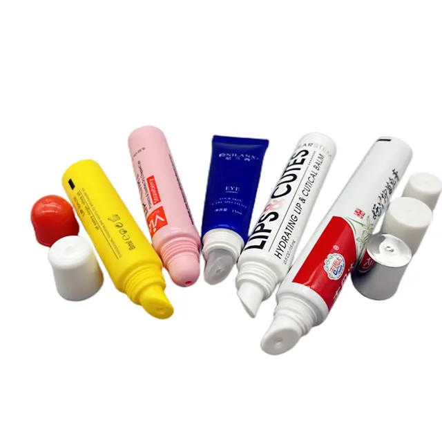 Logo personalizzato trasparente trasparente sottile 15ml 10ml contenitore per lucidalabbra balsamo per le labbra Lipgloss spremere tubo morbido con scatola di imballaggio
