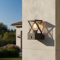 Lampe murale LED de style européen, forme carrée, pour balcon, cour, jardin, étanche IP65, base en aluminium, diffuseur en polycarbonate