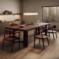 Nouvel ensemble de table et de chaises à thé en bois de noyer massif de style chinois, meubles multifonctionnels pour bureau et salon, modèle Aika0608