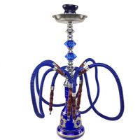 Nouveau design moderne, chicha arabe en acrylique de taille moyenne, ensemble de 55 cm – Pot à chicha double à quatre tuyaux