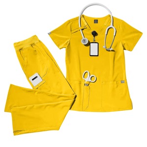 Conjunto <span class=keywords><strong>de</strong></span> Uniforme Médico Transpirable para Hombre y Mujer, Blusa con Cuello en V y Pantalones con Cordón Ajustable, Resistentes a las Arrugas, para Enfermería, Odontología y Estética - Product Image 4