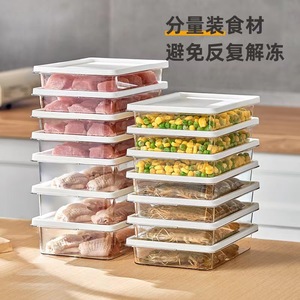 Transparent Plastic Food <b>Storage</b> <b>Box</b> Rectangle Flip Top Lid Freezable Refrigerator Drawer Container For Meat Vegetables Eggs - Product Image 4