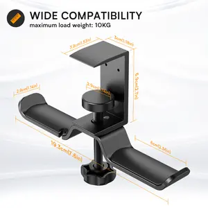 Headset Stand Adjustable Dual Floating Dfual Rotating Under Desk Stand Gaming Wireless Charging Headset Stand Manufacturer