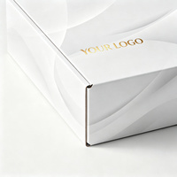 Boîte d'emballage en carton ondulé blanc cassé avec logo gaufré en feuille d'or pour les produits de soin des cils, de maquillage et de beauté