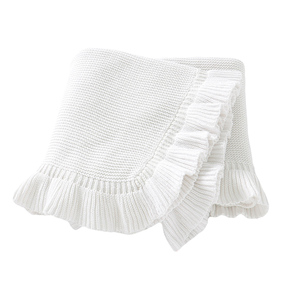 Mimixiong approprié confortable nouveau-né bébé taille à volants coton Swaddle Jacquard réception tricoté couleur neutre couverture Wrap - Product Image 3