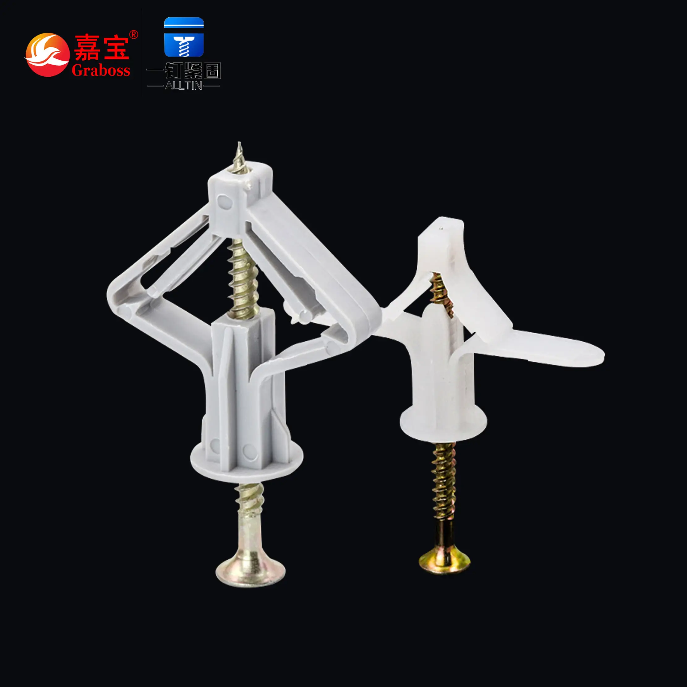 High Quality Nylon plastic aircraft expansion bolt butterfly plug hollow cavity anchor screw M8