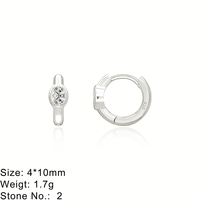 Bijoux fins de qualité supérieure, argent sterling 925, créoles ovales rondes en CZ, plaqué rhodium, créoles de 10 mm, bijoux personnalisés pour femmes, cadeau pour fille