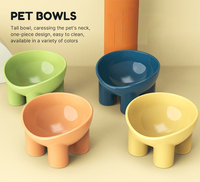 Logo personnalisé Animal Renforcé Bouche Plate Chaud Mat Émail Porcelaine Pet Céramique Chat Accessoires Pour Chats Bol