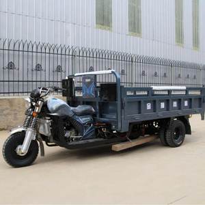 Tricycle de transport de marchandises à benne basculante hydraulique à 5 roues |   Camion de transport de chantier à moteur essence refroidi par eau, capacité de charge de 2000 kg - Product Image 3
