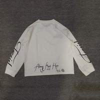 T-shirt à manches longues pour homme, personnalisable avec broderie OEM, 100% coton, poids lourd, coupe ample