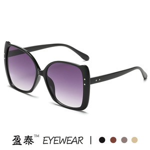 Lunettes de soleil surdimensionnées à monture papillon UV400 pour femmes, lunettes de soleil à la mode, monture noire en PC - Product Image 4