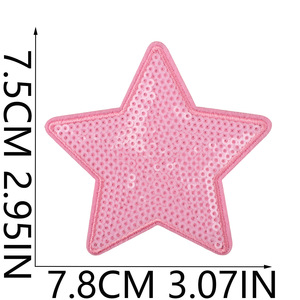 Embroidered Polyester Thread Fabric DIY <b>Iron</b> on Star Patch - Product Image 4