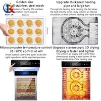 Déshydrateur de fruits et légumes en acier inoxydable à 12 couches avec écran tactile, pour pommes, saucisses, noix, thé, viande et herbes