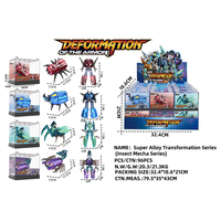 Nuevo producto Diy Kids Toy Aleación y plástico Juguetes fundidos a presión Modelo 4 tipos de insectos Serie Deformación Robot Juguetes