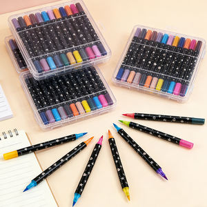 Ensemble de 24 <span class=keywords><strong>marqueurs</strong></span> acryliques en plastique scintillants, stylos surligneurs perlés à paillettes effaçables pour enfants et étudiants, dessin coloré - Product Image 2