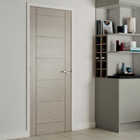 Porte intérieure moderne en bois massif composite avec protection d'angle insonorisante et finition mélamine