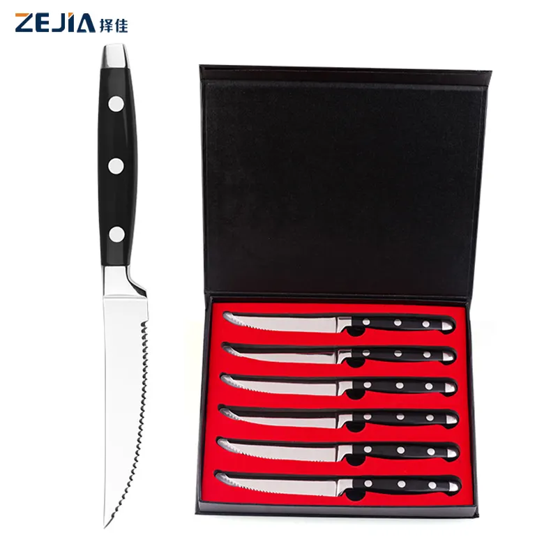 Terlaris Elegan Pisau Steak 4.5 Inch Pisau Steak Set 6 Membeli Steak Pisau Bergerigi