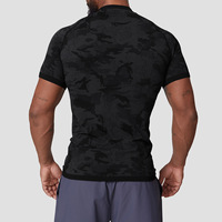 Maglietta da Palestra Senza Cuciture per Uomo - Top da Allenamento a Maniche Corte Traspirante e ad Asciugatura Rapida, T-Shirt Elasticizzata a Compressione