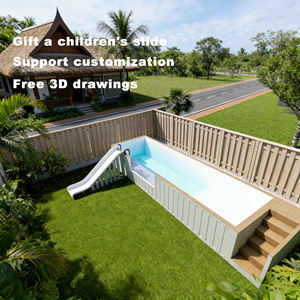 Jacuzzi de jardin de luxe en fibre de verre, piscine de nage, piscine hors sol, fenêtre carrée en verre, écologique, durable, garantie 30 ans - Product Image 4