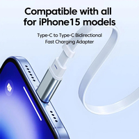 Câble de charge rapide 240W double Type-C avec blindage tressé rétractable pour iPhone, utilisation en voiture, cordon de charge portable, prend en charge la connexion CarPlay