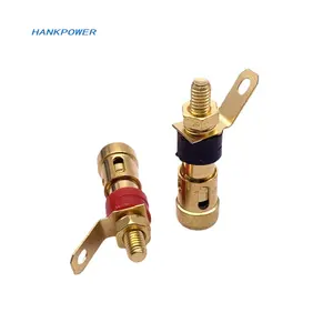 Conector hembra tipo banana chapado en oro, terminal de altavoz pequeño, poste de encuadernación con resorte, conectores tipo banana de 34mm