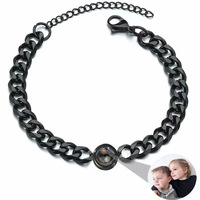 Bracelet en acier inoxydable à maillons cubains tendance pour femmes, personnalisé avec projection photo, OEM/ODM Qiuhan