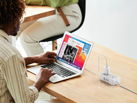 Mini Multiprise en Cuivre ABS avec 2 Prises CA, 1 Prise CC, 2 Ports USB-C, Protection contre les Surtensions 20W PD, Câble de 1,5m/2m, Indice de Protection IP20, 100-240V pour Bureau