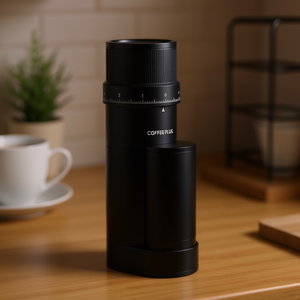 Moulin à café électrique Coffee Plus, capacité de 30 g, 24 réglages de vitesse, entièrement automatique, en métal noir - Product Image 2