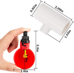 Bebederos Automáticos para Aves de Corral - Paquete de 6 Bebederos para Pollos y 6 Conectores en T de PVC para Bebederos de Pollos PH-20 - Product Image 2