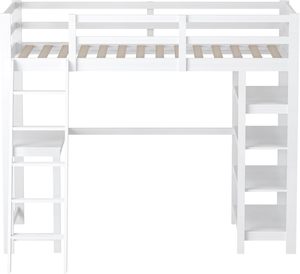 <span class=keywords><strong>Lit</strong></span> <span class=keywords><strong>superposé</strong></span> pour enfants en bois blanc <span class=keywords><strong>Lit</strong></span> mezzanine pour enfants <span class=keywords><strong>avec</strong></span> clôture de sécurité et tiroir de <span class=keywords><strong>bureau</strong></span> Cabine <span class=keywords><strong>Lit</strong></span> Rangement Escaliers - Product Image 4