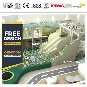 Área de Juegos Interior con Temática Forestal Certificada por AS/TUV/<span class=keywords><strong>EC</strong></span>/<span class=keywords><strong>CE</strong></span>/ASTM para Niños Pequeños con Juego de Juegos Suaves, Arenero, Tobogán, Piscina de Pelotas y Trampolín - Product Image 1