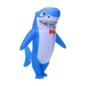 Costume de requin gonflable pour adultes 100% polyester, unisexe, facile à installer pour Halloween, anniversaire, cadeau, cosplay, fête - Product Image 3